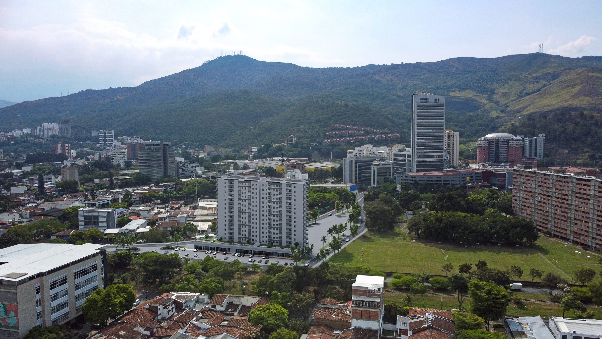 Aerial view with the hills