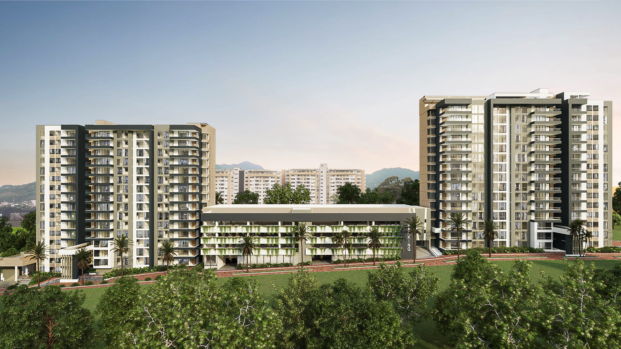 Overview with green areas