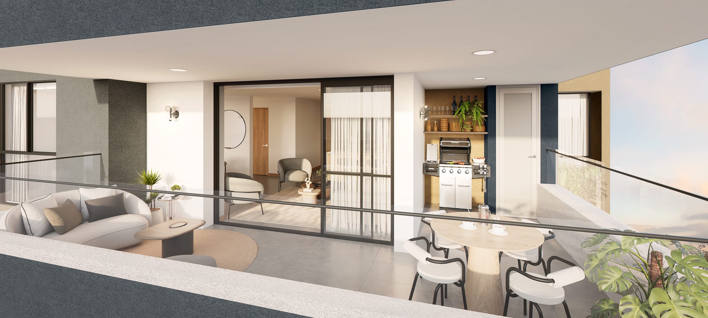 Dining room and balcony
