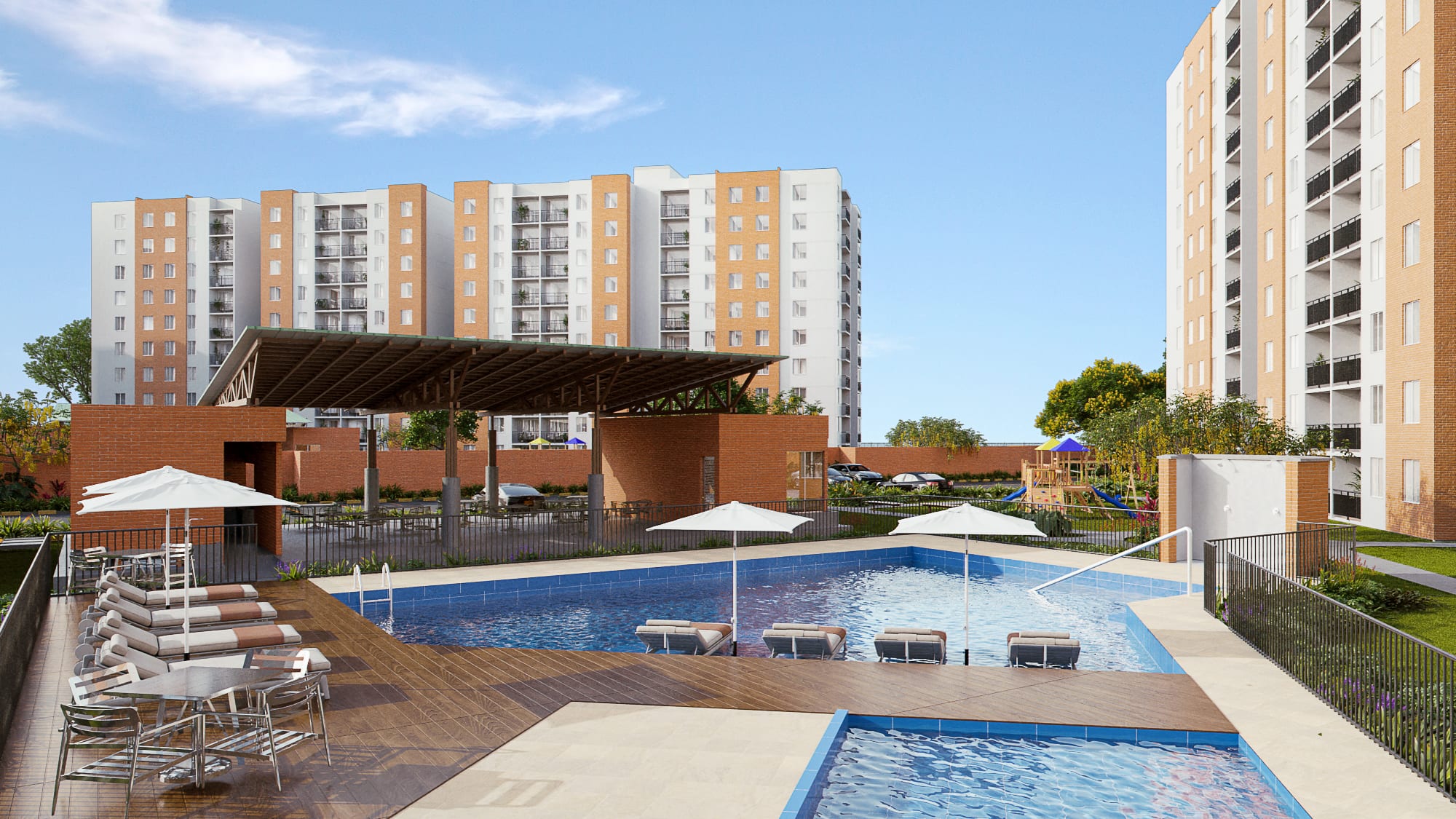 Valle Alto pool and towers