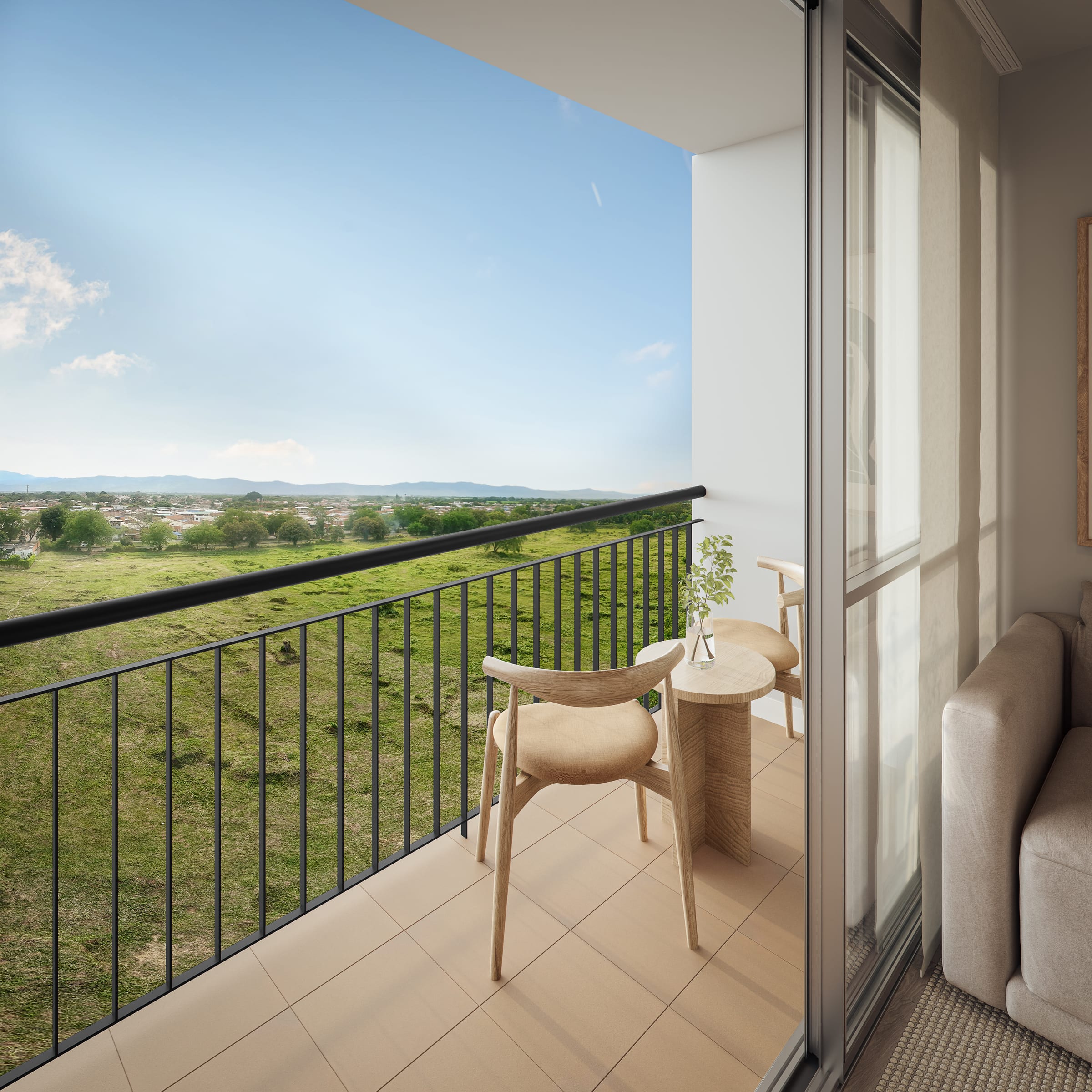 Balcony overlooking the valley